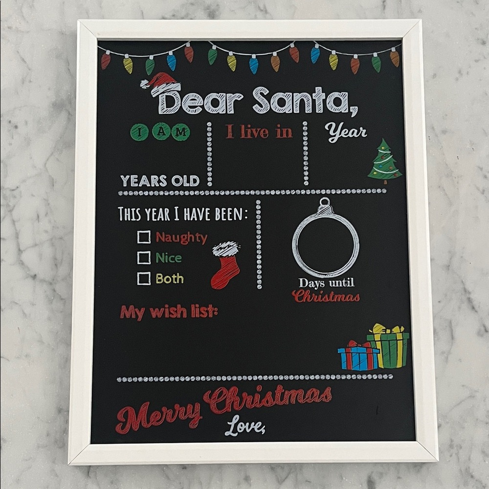 Christmas Countdown Reusable Chalkboard Sign